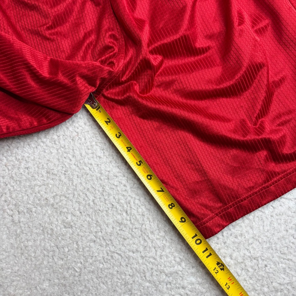 Nike Basketball Shorts Mens Large Red Mesh dazzle shiny baggy Swoosh Y2K  L - Picture 5 of 7